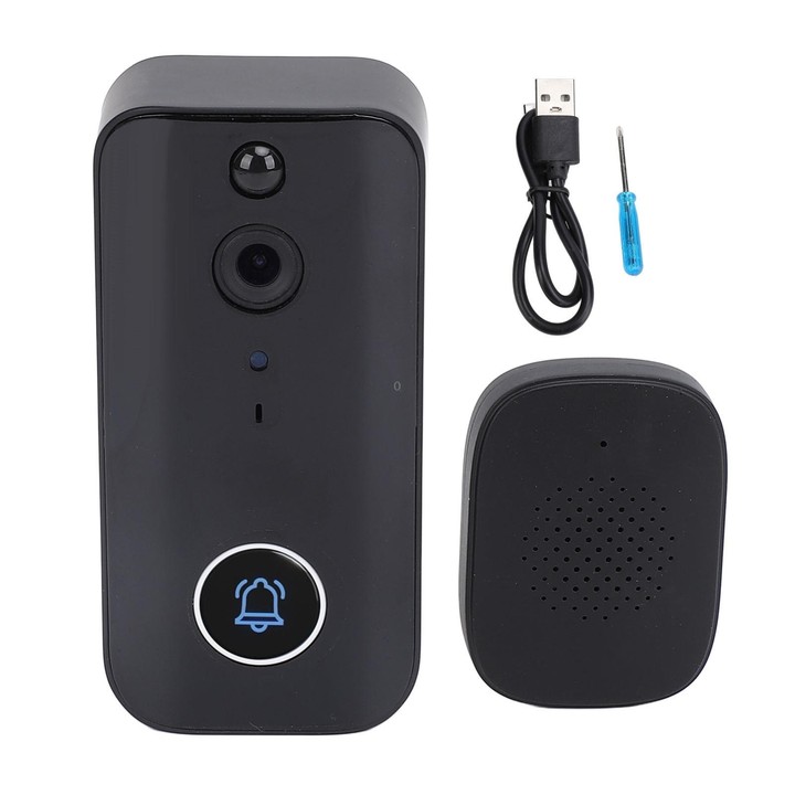 DoorBell i9 Wireless Doorbell Camera, Night vision, Motion Detection, Two-way Intercom (Black)
