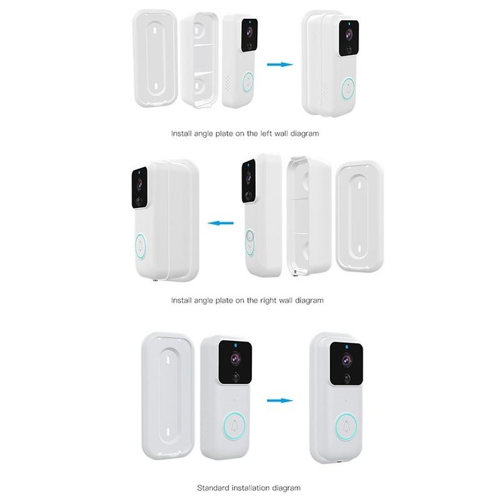 Anytek B60 720P Smart WiFi Video Visual Doorbell, Support APP Remote & PIR Detection & TF Card(White)