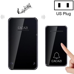 CACAZI FA8 Self-Powered Wireless Doorbell, US Plug(Black)