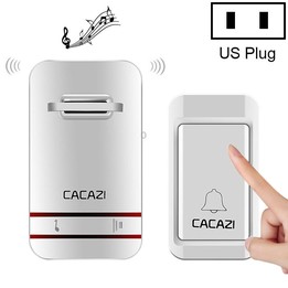 CACAZI V027G One Button One Receivers Self-Powered Wireless Home Kinetic Electronic Doorbell, US Plug