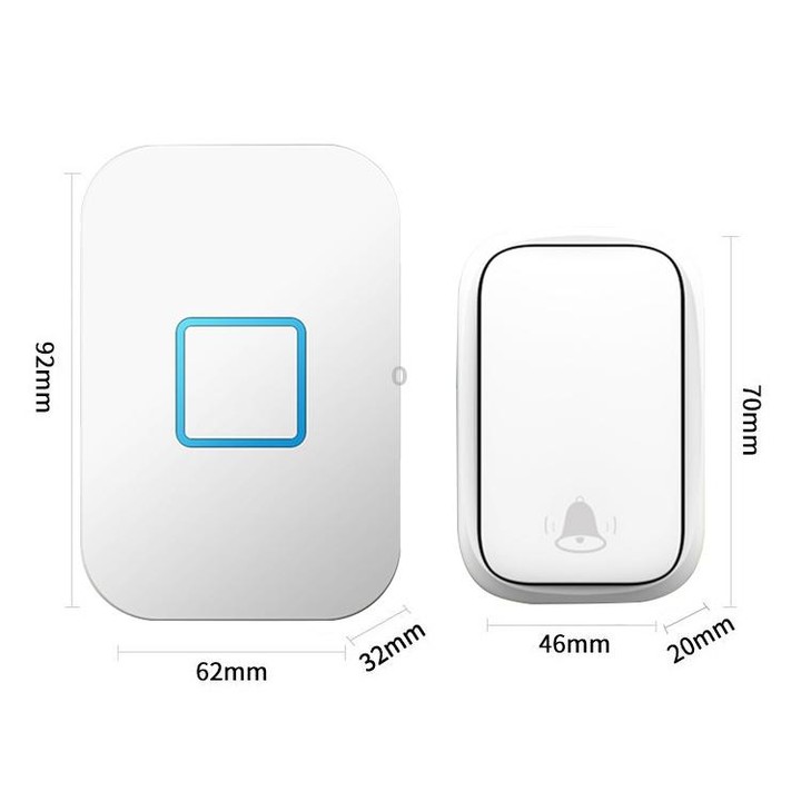 CACAZI FA88 Self-Powered Smart Home Wireless Doorbell, EU Plug(White)