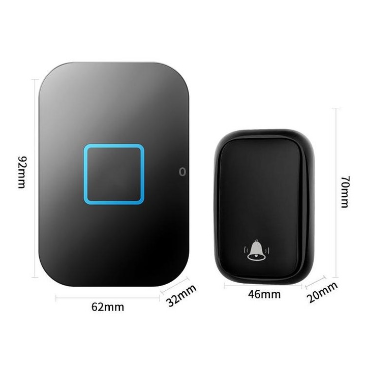 CACAZI FA88 Self-Powered Smart Home Wireless Doorbell, UK Plug(Black)