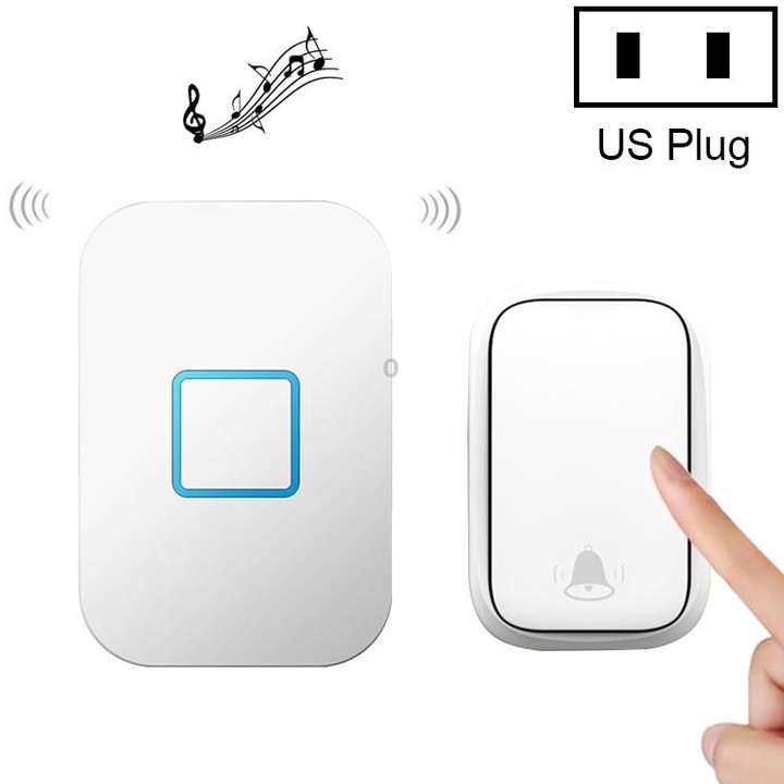 CACAZI FA88 Self-Powered Smart Home Wireless Doorbell, US Plug(White)
