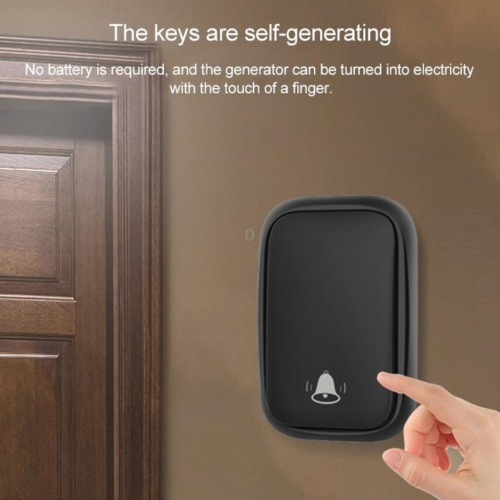 CACAZI FA86 Self-Powered Smart Home Wireless Doorbell, EU Plug(White)