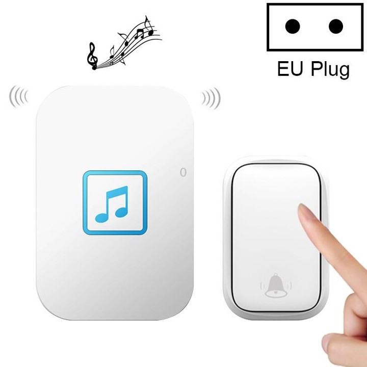 CACAZI FA86 Self-Powered Smart Home Wireless Doorbell, EU Plug(White)