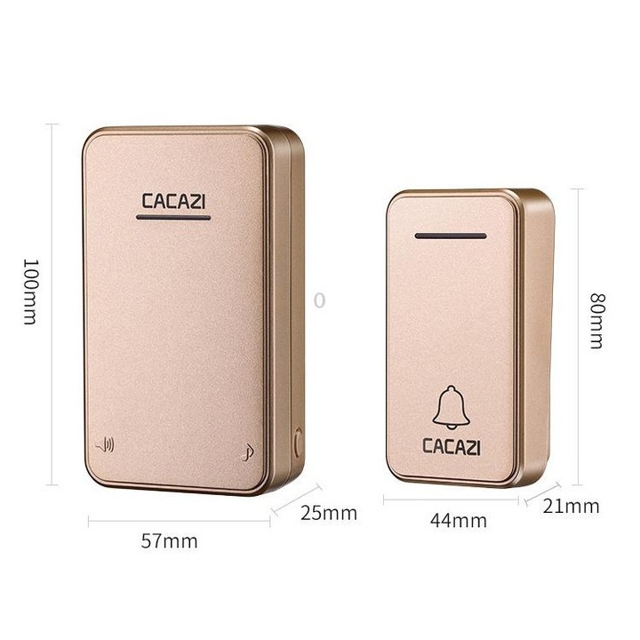 CACAZI FA8 One Button Three Receivers Self-Powered Smart Home Wireless Doorbell, EU Plug(Black)