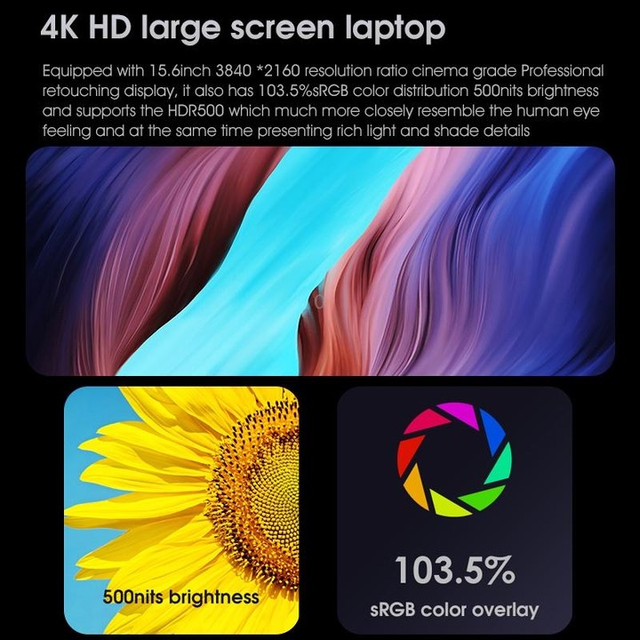 W041-ID4-156 AMD Laptop, 15.6 inch, 8GB+256GB, Fingerprint Unlock, Windows 11 English OS AMD Ryzen 5 4500U Hexa Core, Support Bl