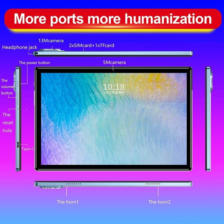 P60 4G Phone Call Tablet PC, 10.1 inch, 4GB+64GB, Android 8.0 MTK6797 Deca Core 2.1GHz, Dual SIM, Support GPS, OTG, WiFi, BT (Bl