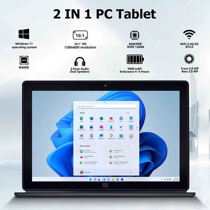 LZ1003 Tablet PC, 10.1 inch, 8GB+128GB, Windows 11, Intel Celeron N4000 Quad Core, Support TF Card & HDMI & BT & Dual WiFi, Not
