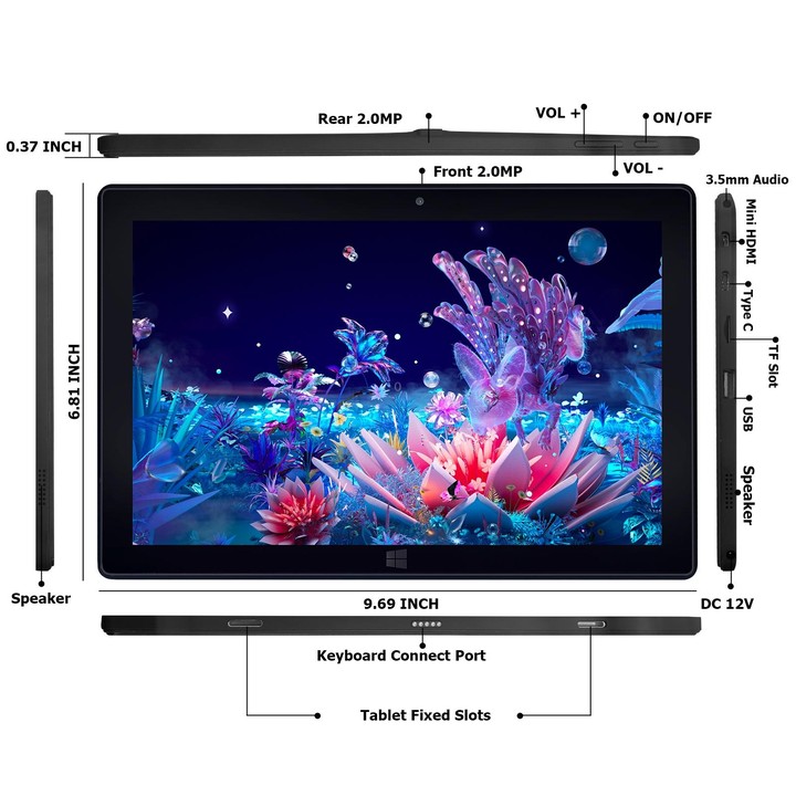 LZ1003 Tablet PC, 10.1 inch, 8GB+128GB, Windows 11, Intel Celeron N4000 Quad Core, Support TF Card & HDMI & Bluetooth & Dual WiF