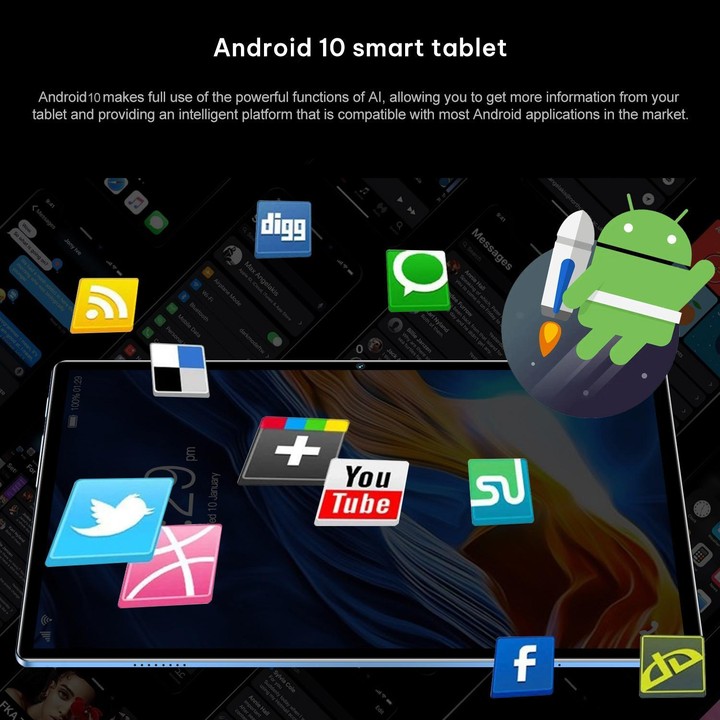 P60 4G Phone Call Tablet PC, 10.1 inch, 4GB+64GB, Android 10.0 MTK6750 Octa Core 1.8GHz, Dual SIM, Support GPS, OTG, WiFi, BT (G