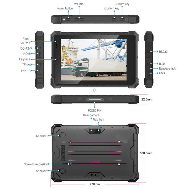 CENAVA W10N IP68 Rugged Tablet PC, 8GB+128GB, 10.1 inch Windows 11 Intel JASPER LAKE N5100 Quad Core, UK Plug
