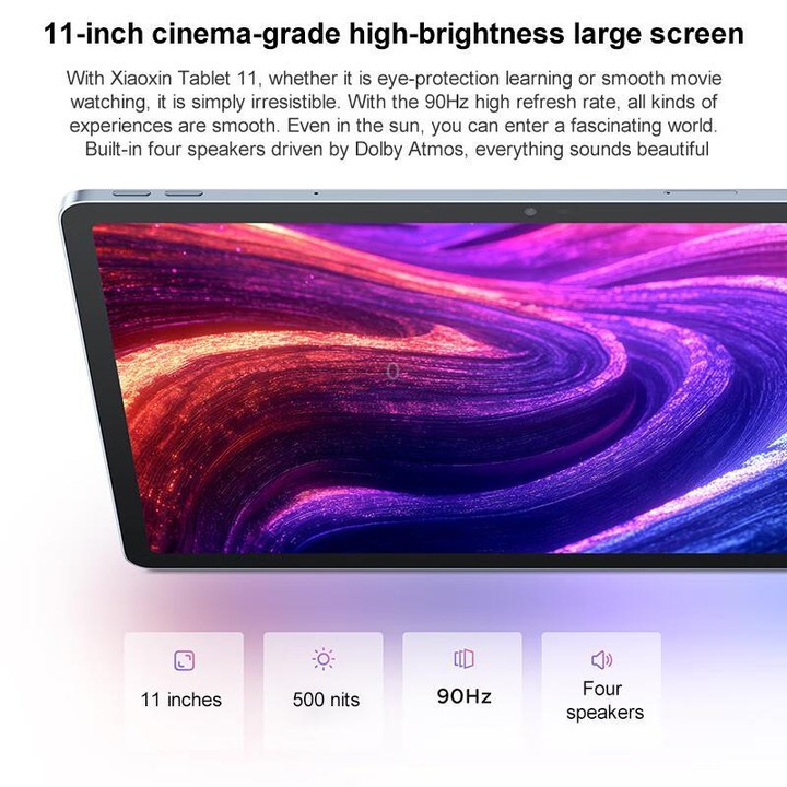 Lenovo Xiaoxin Pad 11 inch WiFi Tablet, 6GB+128GB, Android 15, MediaTek Dimensity 6300 Octa Core,US Plug (Cyan)