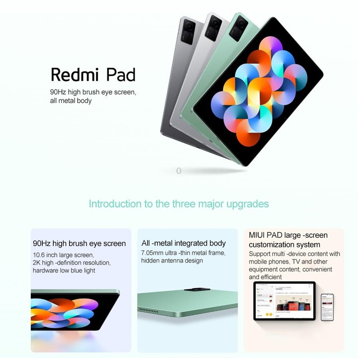 Xiaomi Redmi Pad, 10.6 inch, 4GB+128GB, MIUI Pad 13 OS MediaTek Helio G99 Octa Core up to 2.2GHz, 8000mAh Battery, Support BT Wi