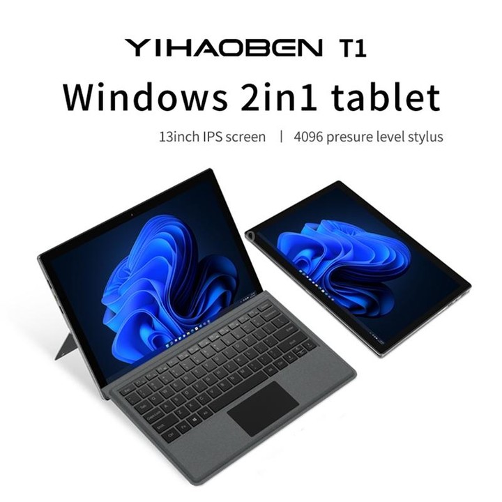 ONE-NETBOOK T1 2 in 1 Tablet PC, 13 inch, 8GB+512GB, Windows 11 Intel Pentium Gold 8505, Turbo Max 4.4GHz, with Keyboard, Suppor