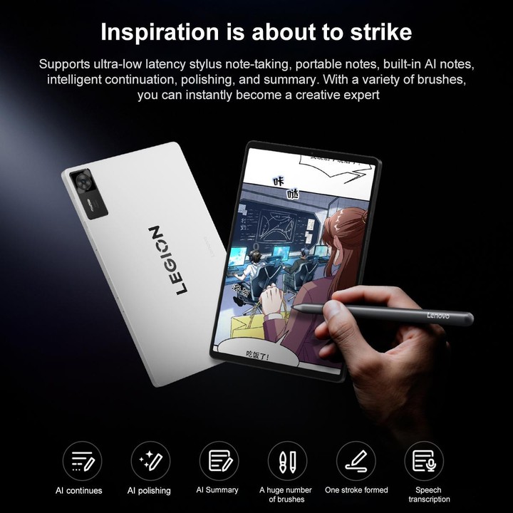 Lenovo LEGION Y700 Gen4 8.8 inch AI Gaming WIFI Tablet, 16GB+1TB, Android 15, Qualcomm Snapdragon 8Elite Octa Core, US Plug (Whi