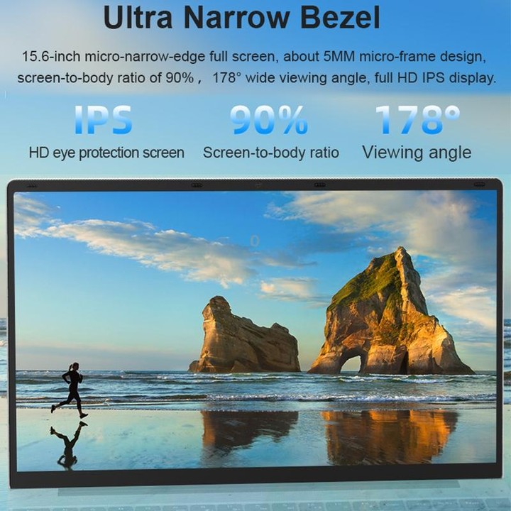 H15 15.6 inch Ultrathin Laptop, 16GB+128GB, Windows 11 Intel Processor N95 Quad Core, US Plug (Silver)