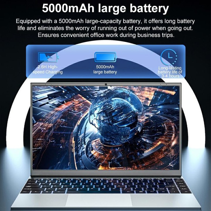 14 inch Ultrathin Portable Laptop, 8GB+256GB, Windows 10 Intel Celeron N3050 Dual Core, EU Plug (Silver)