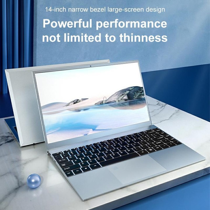 14 inch Ultrathin Portable Laptop, 8GB+512GB, Windows 10 Intel Celeron N3050 Dual Core, EU Plug (Silver)