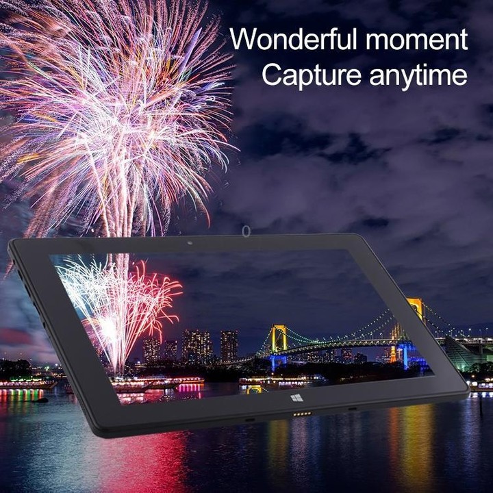 Hongsamde Tablet PC, 12GB+128GB, 10.1 inch Windows 11 Intel Celeron N4120, without Keyboard Leather Case (EU Plug)