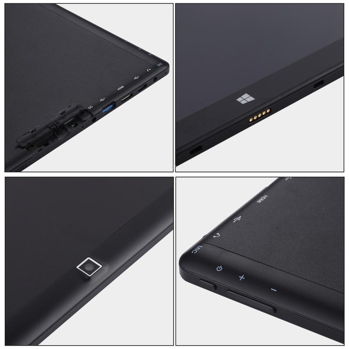Hongsamde Tablet PC, 12GB+128GB, 10.1 inch Windows 11 Intel Celeron N4120, without Keyboard Leather Case (EU Plug)