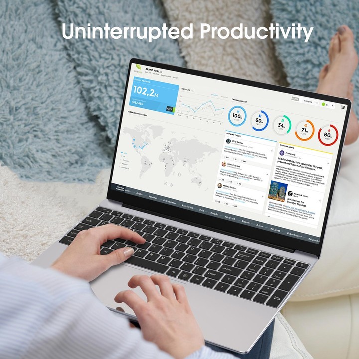N5095 15.6 inch Laptop, 16GB+512GB, Windows 11 Intel Celeron N5095 Quad Core, Support Fingerprint Unlock, AU Plug (Silver)