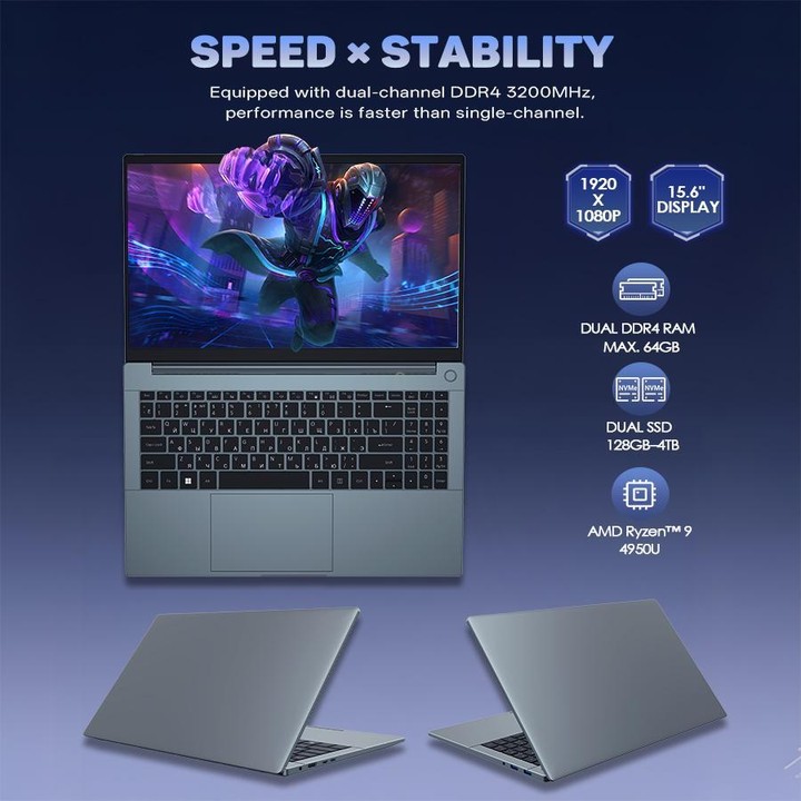 G16 Air 15.6 inch Gaming Laptop, 16GB+512GB, Windows 11 Pro AMD Ryzen 9 4950U Octa Core, UK Plug