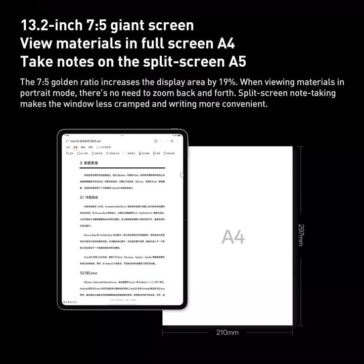 OnePlus Pad 2 Pro 13.2 inch WiFi Tablet PC, 12GB+256GB ColorOS 15.0 Qualcomm Snapdragon 8 Elite Octa Core CPU (Silver)
