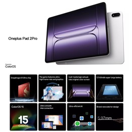 OnePlus Pad 2 Pro 13.2 inch WiFi Tablet PC, 16GB+1TB ColorOS 15.0 Qualcomm Snapdragon 8 Elite Octa Core CPU (Silver)