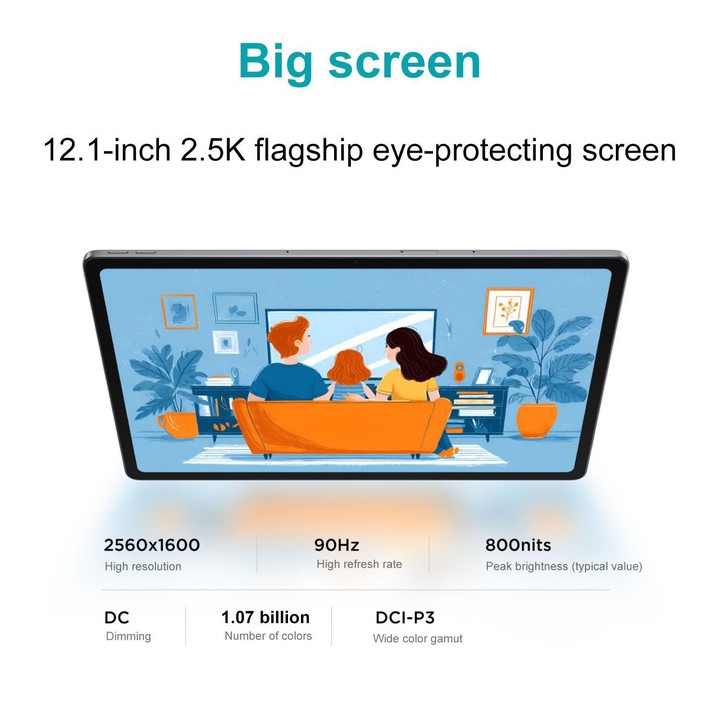 Lenovo Xiaoxin Pad 12.1 inch 2025 WiFi Tablet, 8GB+256GB, MediaTek Dimensity 6400 Octa Core,US Plug (Grey)