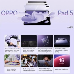 OPPO Pad 5 12.1 inch Tablet PC, 8GB+128GB, ColorOS 16.0 MediaTek Dimensity 9400+ Octa Core (Grey)