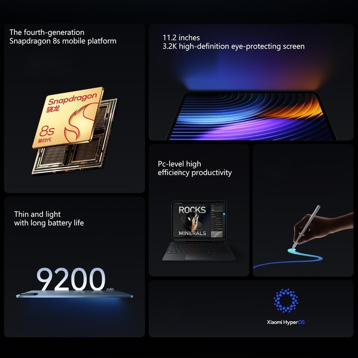 Xiaomi Pad 8 11.2 inch, 8GB+256GB, HyperOS 3 Qualcomm Snapdragon 8s Gen4 Octa Core (Black)