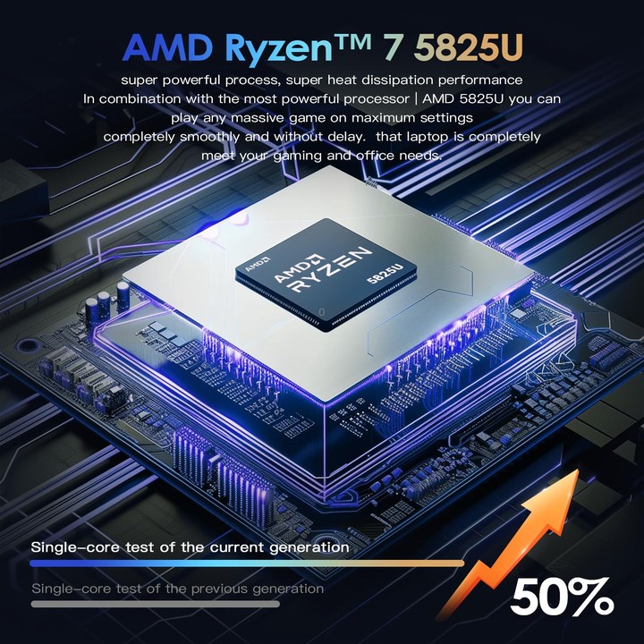 GXMO G156 15.6 inch Laptop, 16GB+512GB, Windows 11 AMD Ryzen 7 5825U Octa Core, Support Fingerprint Unlock, AU Plug
