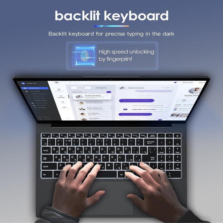 GXMO G156 15.6 inch Laptop, 16GB+512GB, Windows 11 AMD Ryzen 7 5825U Octa Core, Support Fingerprint Unlock, UK Plug
