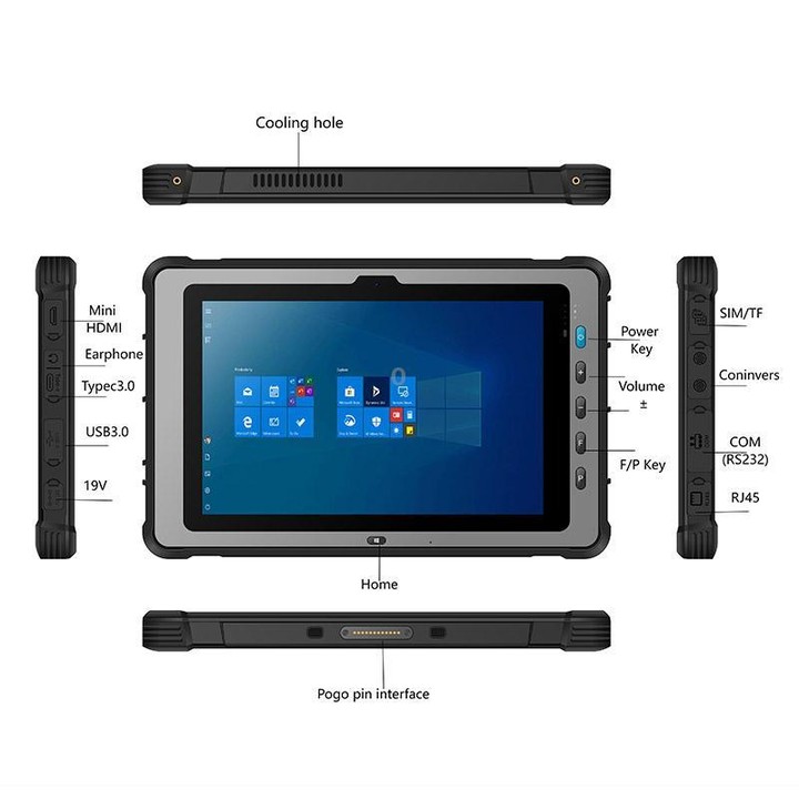 UNIWA WinPad W103 Rugged Tablet PC, 16GB+256GB, 10.1 inch Windows 11 Intel Core i7-1255U, Network: 4G, UK Plug