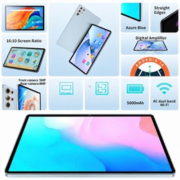 BDF H39 10.1 inch 4G LTE Tablet PC, 6GB+128GB, Android 10 MTK6750 Octa Core, Support Dual SIM, EU Plug (Black)