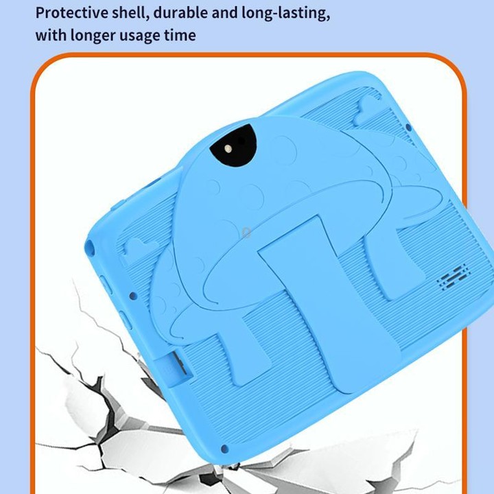 BDF 7 inch WiFi Kids Tablet PC with Mushroom Silicone Case, 3GB+32GB, Android 13.0 MTK6735 Quad Core CPU, US Plug (Blue)