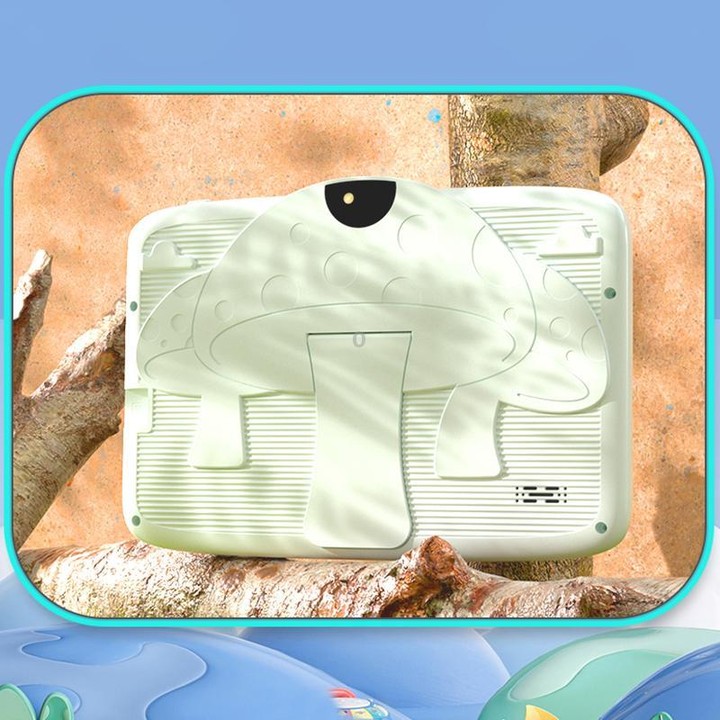 BDF 7 inch WiFi Kids Tablet PC with Mushroom Silicone Case, 3GB+32GB, Android 13.0 MTK6735 Quad Core CPU, US Plug (White)