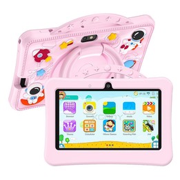 BDF 7 inch WiFi Kids Tablet PC with Portable Astronaut Silicone Case, 3GB+32GB, Android 13.0 MTK6735 Quad Core CPU, US Plug (Pin