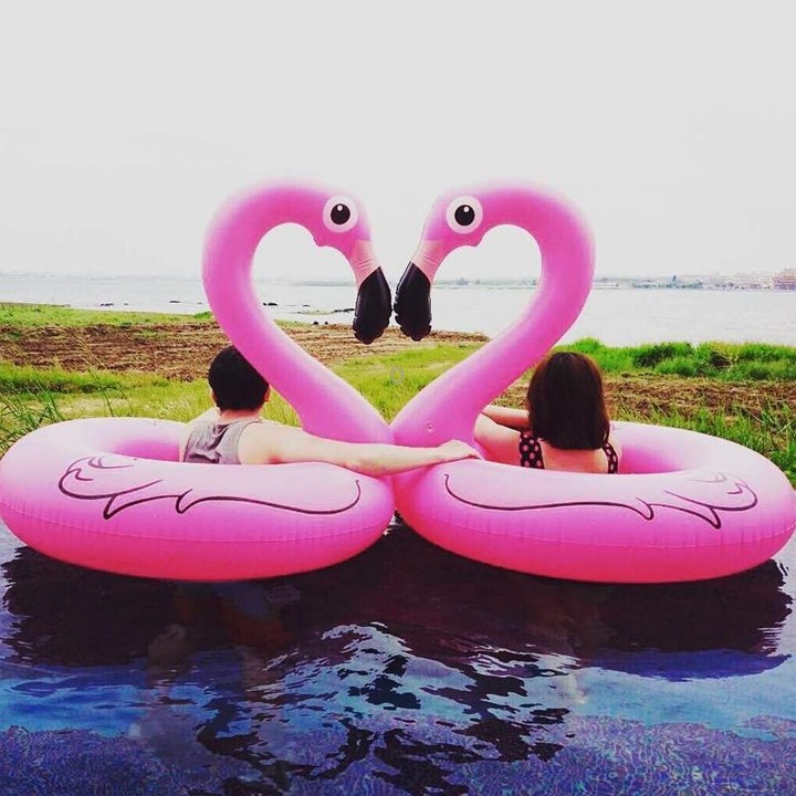 Summer Inflatable Flamingo Shaped Float Pool Lounge Swimming Ring Floating Bed Raft, Size: 90cm