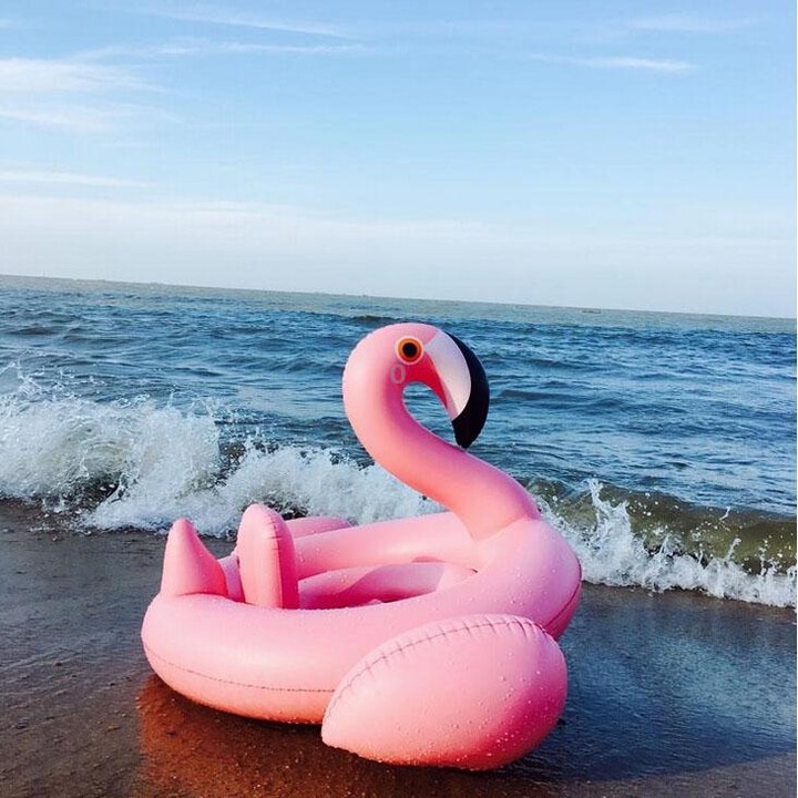 Inflatable Flamingo Shaped Baby Swimming Ring, Inflated Size: 83 x 83 x 48cm
