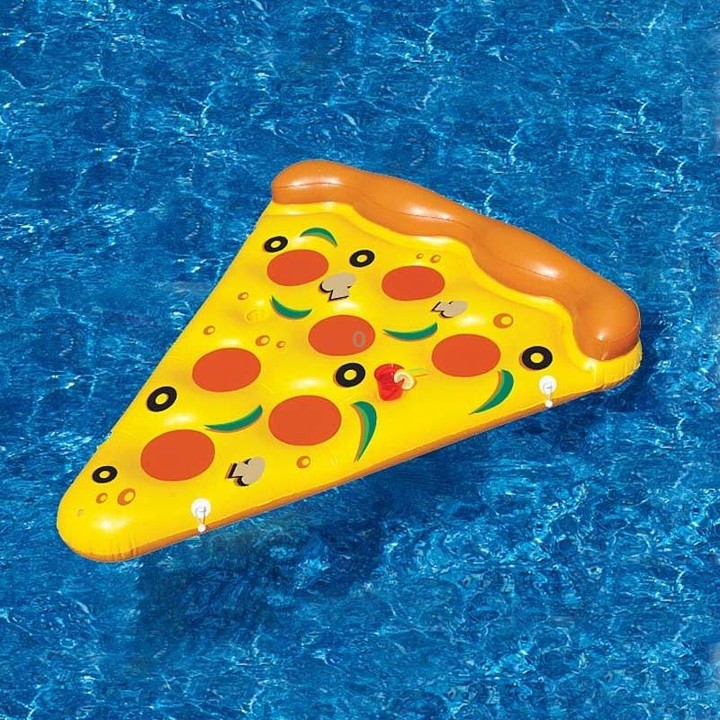 Inflatable Pizza Slice Shaped Floating Mat Swimming Ring, Inflated Size: 180 x 130cm