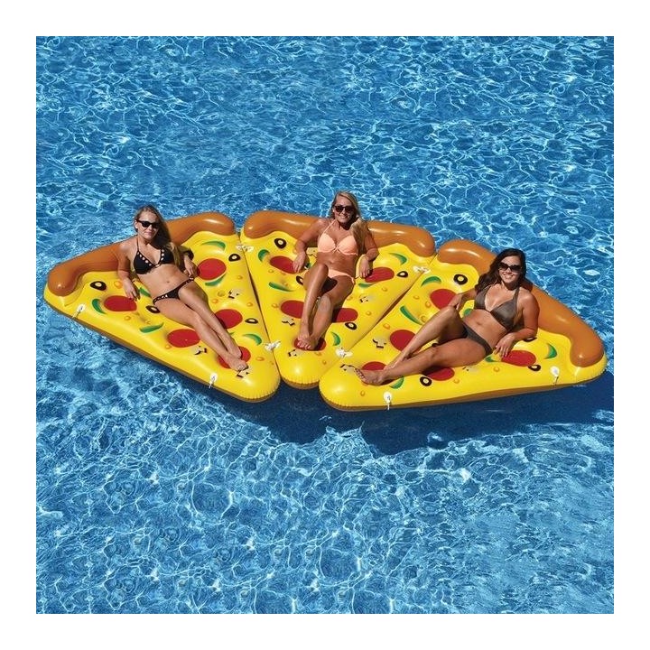 Inflatable Pizza Slice Shaped Floating Mat Swimming Ring, Inflated Size: 180 x 130cm