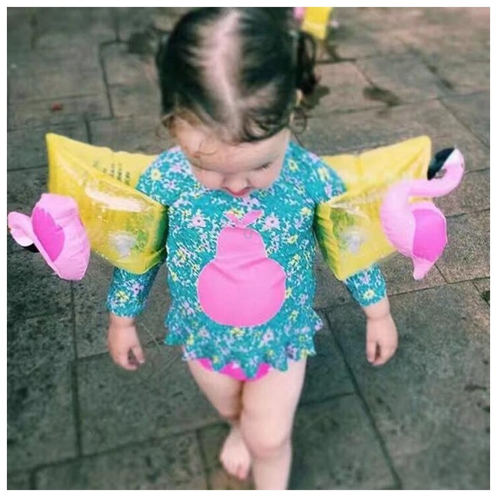 Children Inflatable Flamingo Shape Arm Bands Floatation Sleeves Water Wings Swimming Floats, Size: 16x20x15cm