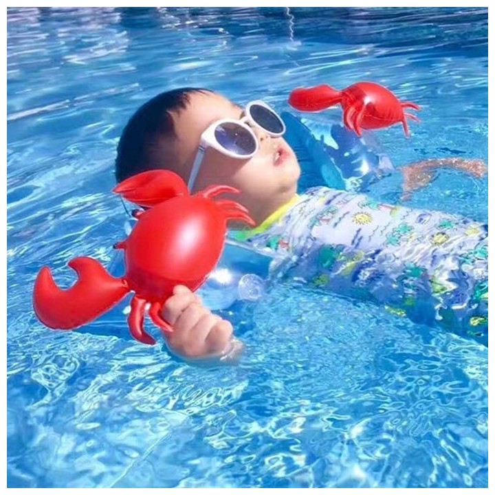 Children Inflatable Red Crabs Shape Arm Bands Floatation Sleeves Water Wings Swimming Floats, Size: 16x20x15cm