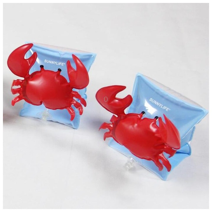 Children Inflatable Red Crabs Shape Arm Bands Floatation Sleeves Water Wings Swimming Floats, Size: 16x20x15cm