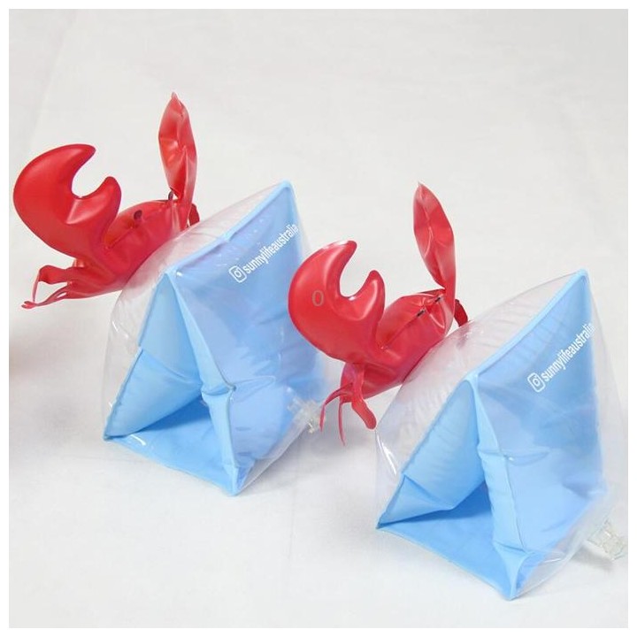 Children Inflatable Red Crabs Shape Arm Bands Floatation Sleeves Water Wings Swimming Floats, Size: 16x20x15cm