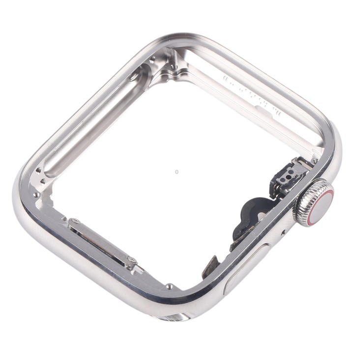 For Apple Watch Series 4 44mm LTE Stainless Steel Middle Frame Bezel Plate with Crown Spin Axis Flex Cable (Silver)