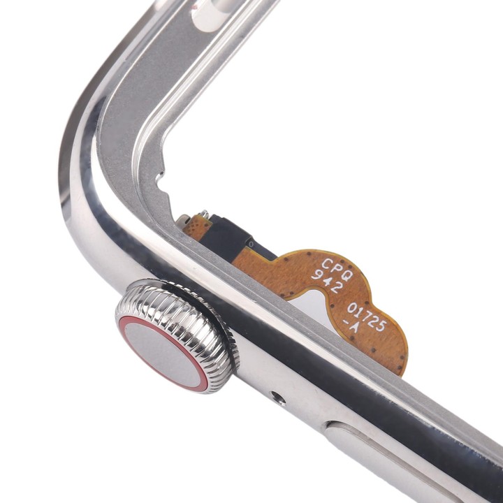 For Apple Watch Series 5 44mm LTE Stainless Steel Middle Frame Bezel Plate with Crown Spin Axis Flex Cable (Silver)