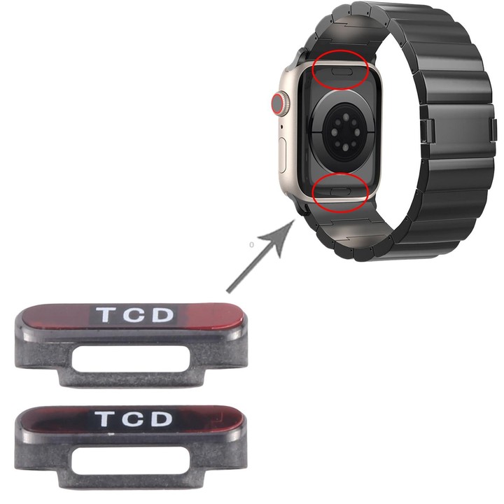 For Apple Watch Series 10 46mm / 42mm 1 Pair Watch Clasp (Black)